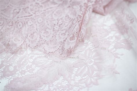 Powder Pink Chantilly Lace Fabric Chantilly Lace Lace Fabric From