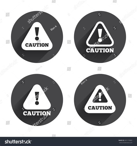 Vektor Stok Attention Caution Icons Hazard Warning Symbols Tanpa