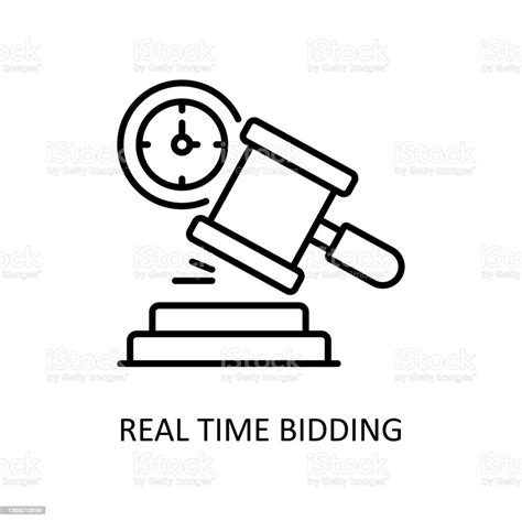 Real Time Bidding Vector Outline Icons For Your Digital Or Print