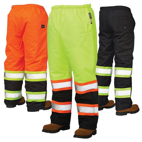 Tough Duck S614 300 Denier Hi Vis Thermal Safety Snow Pants