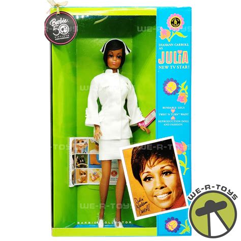 diahann carroll as julia new tv star barbie doll 50th anniversary 2008 mattel we r toys