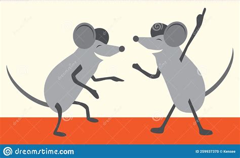 Dancing Mice Stock Vector Illustration Of Animals Happy 259937370