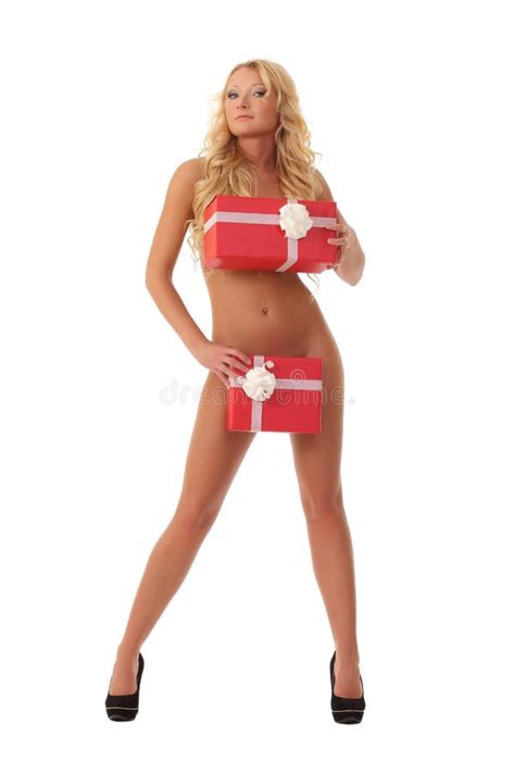Happy Naked Woman With Gifts Stock Image Image Of Holiday Naked