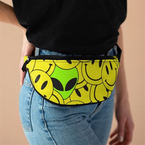 smiley fanny pack smiley face fanny pack yellow fanny pack etsy