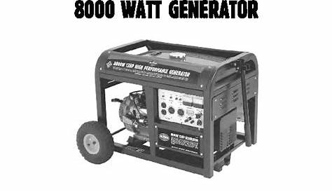 All Power America 8000 APG3005 Generator Owners Manual