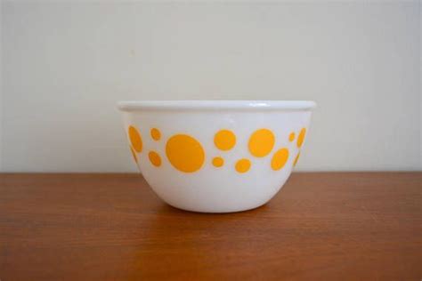 Vintage Hazel Atlas Yellow Polka Dot Mixing Bowls Retro Etsy