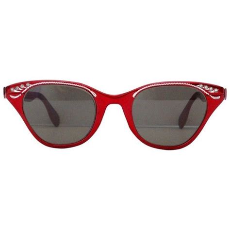 preowned tura metallic red cat eye sunglasses 1960s 250 liked on polyvore featuring