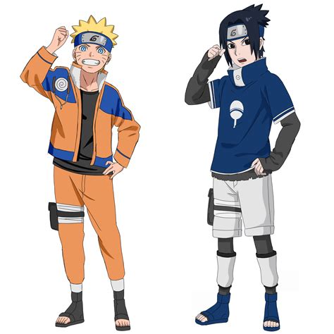 Fanart Muestra A Naruto Y Sasuke Chiquitos Con El Estilo De Animación