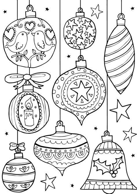 Different Christmas Balls Coloring Pages For You