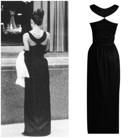 Custom Made Audrey Hepburn Little Black Dress Satin Gown Breakfast At