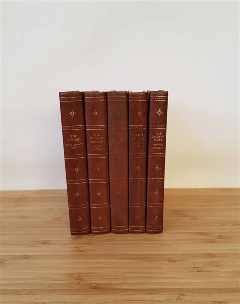 Vintage Collection Of 5 Books Display Books Brown Book Etsy Uk