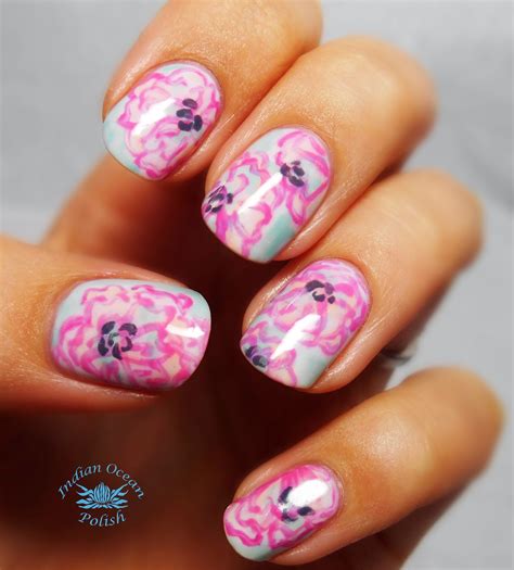 Indian Ocean Polish Lilly Pulitzer Floral Nails