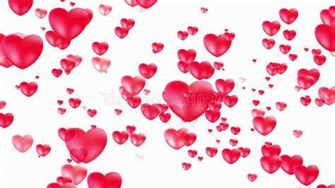 Valentines Day Animated Flying Hearts Romantic Tender Pink Heart Stock