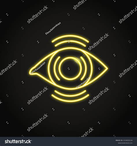 Neon Blurry Vision Icon Line Style Stock Vector Royalty Free