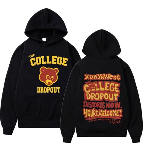 Kanye West College Dropout Hoodie Music Album Double Sided Print Hooded