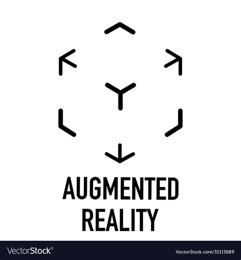 Augmented Virtual Reality Logo Black And White Vector Image