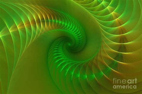 Golden Green Spiral Digital Art By Larissa Antonova Fine Art America