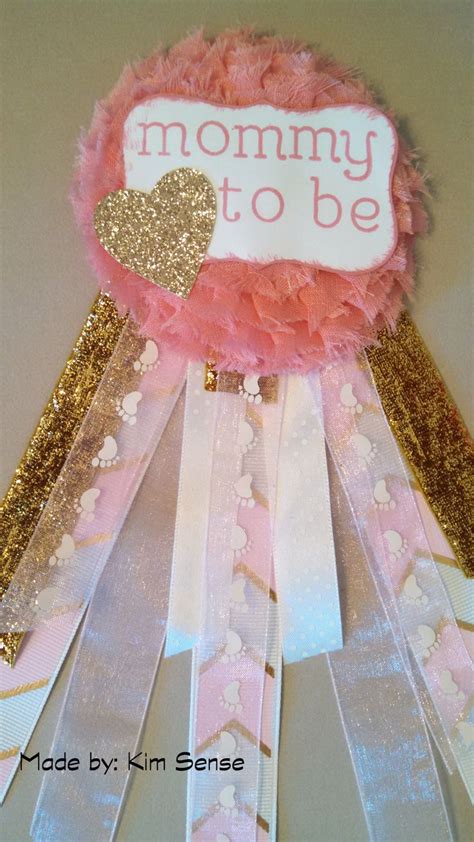 Mommy To Be Pin Pink And Gold Pin Baby Girl Shower Pink And Gold