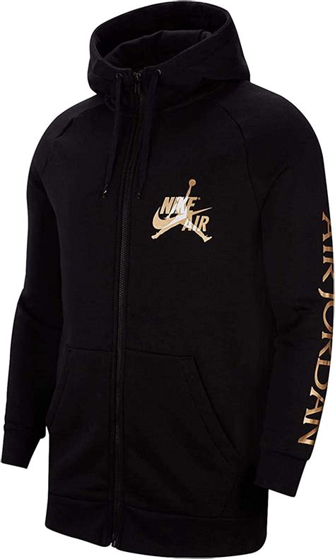 Jordan Mens Nike Air Jumpman Classic Zip Up Hoodie Black