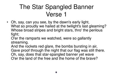 Ppt The Star Spangled Banner Powerpoint Presentation Free Download
