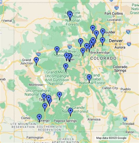 Colorado Map Of Ski Resorts Map Vector