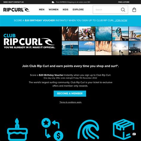 Sign Up To Club Rip Curl Get Free 20 Voucher Fill In Preferences