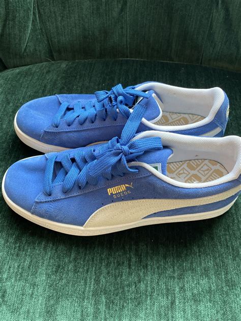 mens puma suede classic xxi athletic shoe royal blue gem