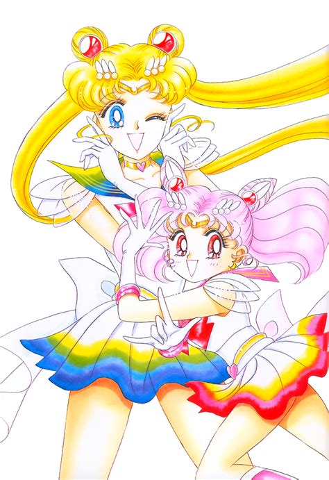Super Sailor Moon And Super Sailor Chibimoon By Mireikaibatsuki On