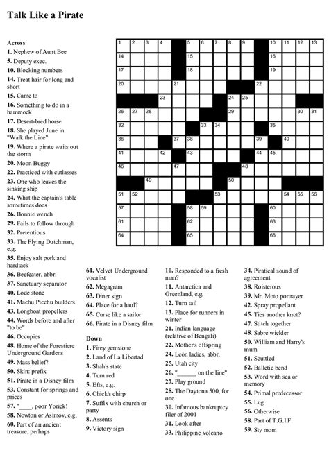 In languages that are written. Pirate Crossword Puzzles Easy and Hard | Activity Shelter