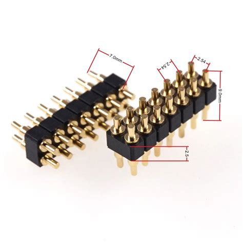 2pcs Spring Loaded Pogo Pin Connector 14 Pin 7 0 Mm Height Pcb Through