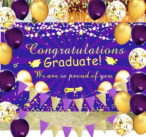 Buy Graduation Party Decorations 2022 Purple Goldnyu Graduation Party