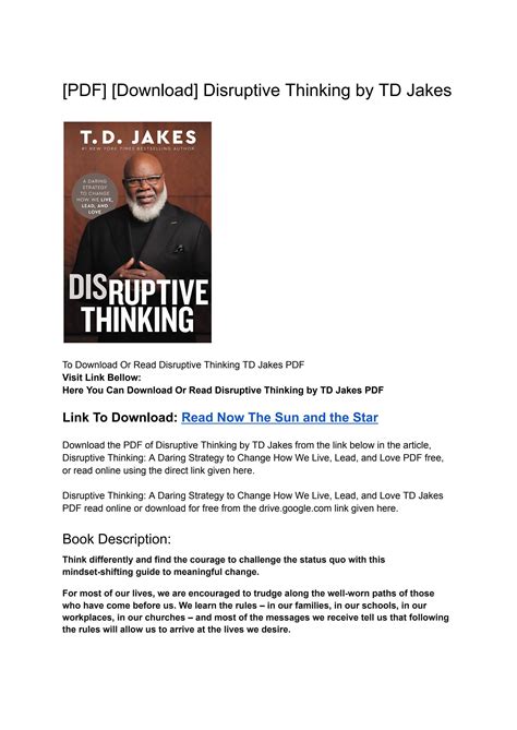 Read Pdf Disruptive Thinking By Td Jakes By Download Pdf Issuu