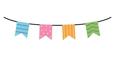 Doodle Cute Garland Of Flags Vector Colorful Bunting Clipart 20168785