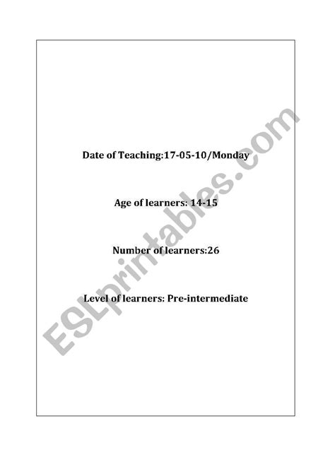 English Worksheets A Lesson Plan For Formal Letters