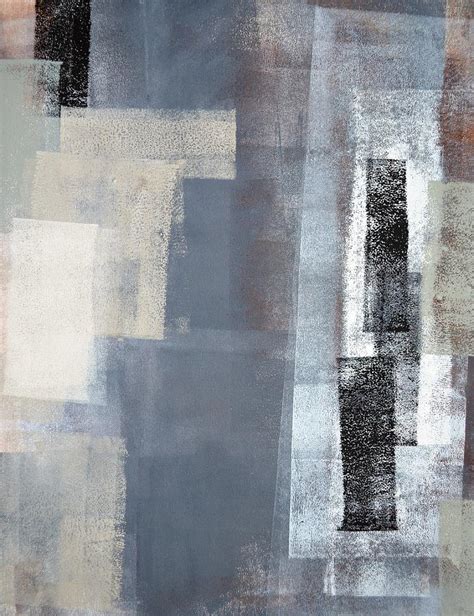 Blocked Grey And Beige Abstract Art Painting Painting By Carollynn