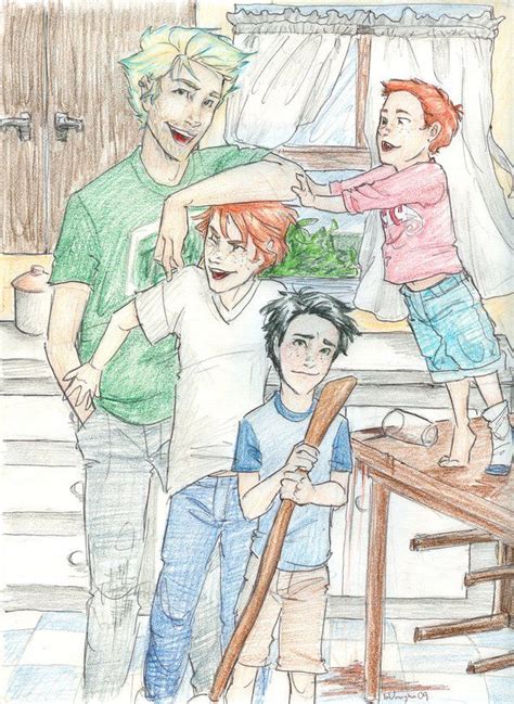 cousinly affection by burdge bug teddy lupin james potter albus potter hugo weasley art