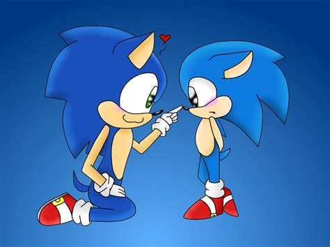 Modern Sonic And Classic Sonic By Lunaaah On Deviantart
