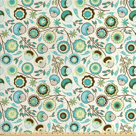 Retro Fabric By The Yard Joy Of Nature Coming Alive In Spring Pastel