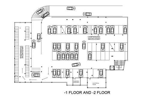 Basement Floor Parking Lot Floor Plan Of Civic Center Dwg File Cadbull