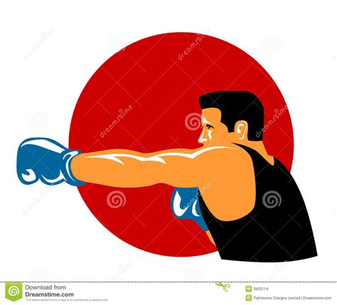 Boxer Punching Stock Vector Illustration Of Jabbing Male 3933114