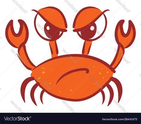 Angry Crab On White Background Royalty Free Vector Image