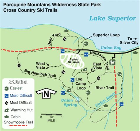 Ski The Porkies Porcupine Mountain State Park Western Upper With Map