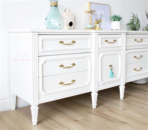 Even if you live in a cozy city apartment, this dresser is just right for making the most of small spaces like the. Off White with Gold Handles Vintage Credenza / Dresser ...