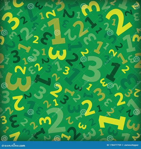 Green 123 Number Background Seamless Stock Vector Illustration Of
