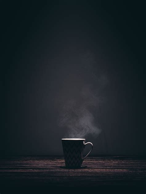 Hd Wallpaper Cup Mug Steaming Smoke Coffee Drink Dark Coffee