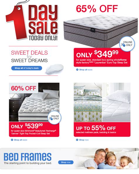 Get the mattresses you want from the brands you love today at sears. Sears Canada 1 Day Sale Online: Save up to 65% Off Select ...
