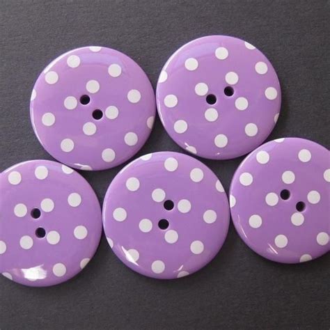 5 Large Polkadot Purple Buttons Etsy Polka Dots Pink Purple