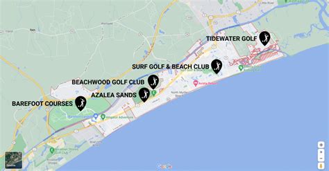 North Myrtle Beach Golf Course Map Most Popular Courses