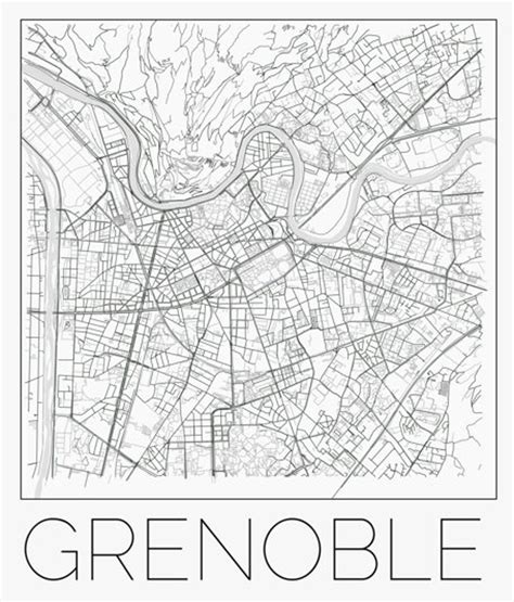 Wall Map City Of Grenoble Etsy