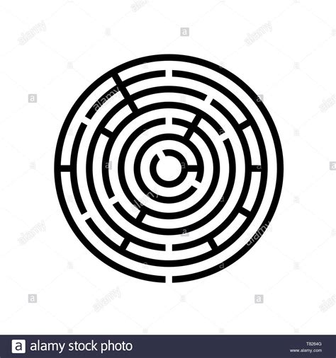 Round Labyrinth Maze Game Vector Illustration Eps10 Isolated On White